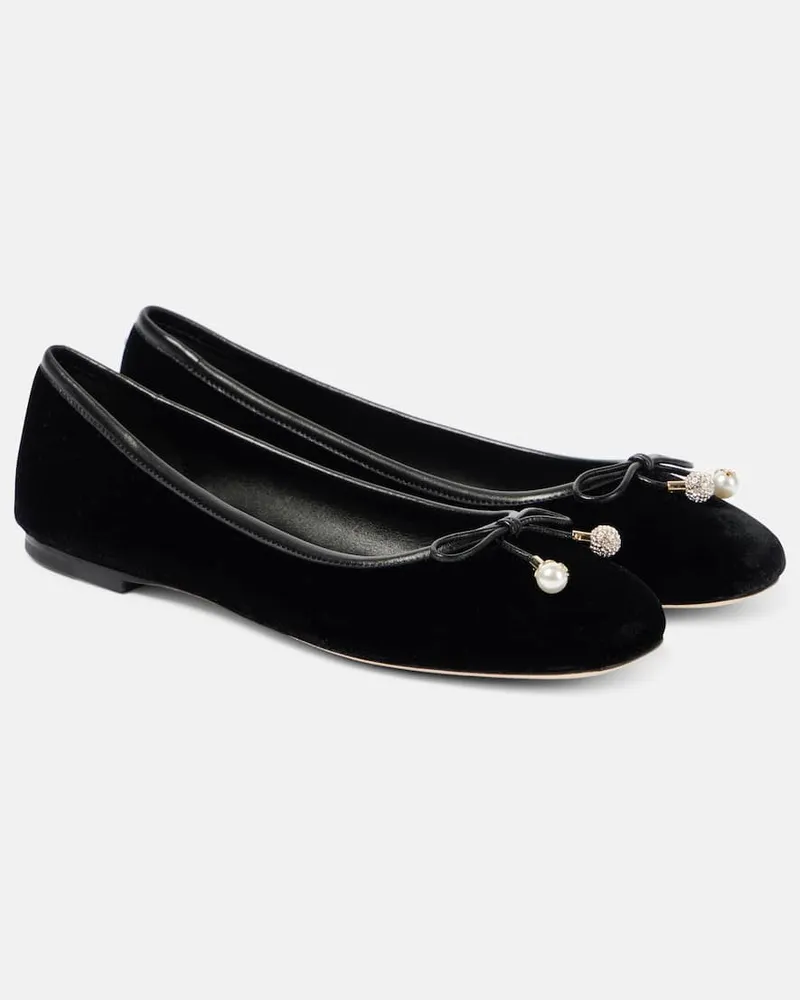 Jimmy Choo Ballerine Elme in velluto Nero