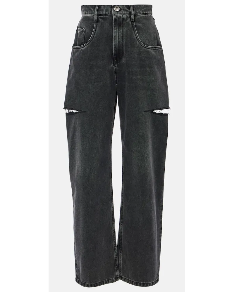 Maison Margiela Jeans tapered a vita alta con cut-out Nero