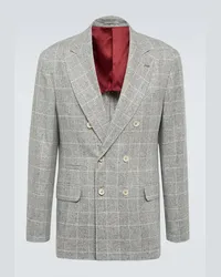 Brunello Cucinelli Blazer in seta, lana e cashmere Grigio