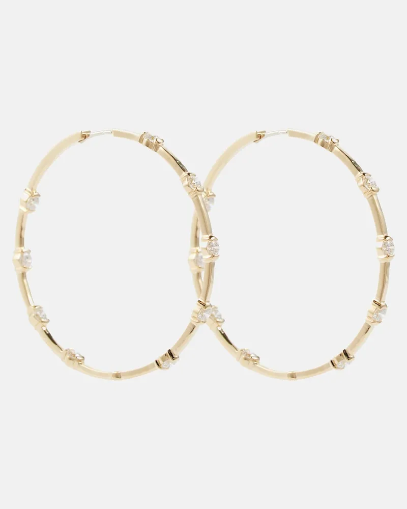 Melissa Kaye Orecchini a cerchio Zea in oro 18kt con diamanti Oro