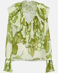 Etro Top con stampa e volant Verde