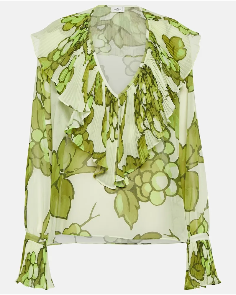Etro Top con stampa e volant Verde