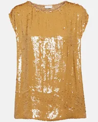 Dries van Noten Top con paillettes Giallo