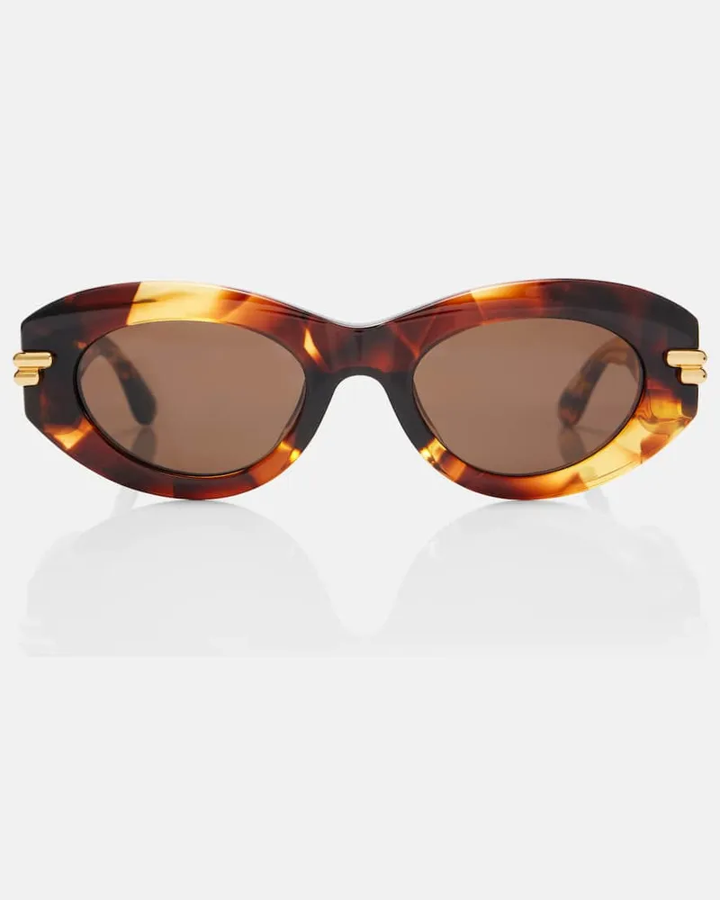 Bottega Veneta Occhiali da sole ovali Mitre Marrone