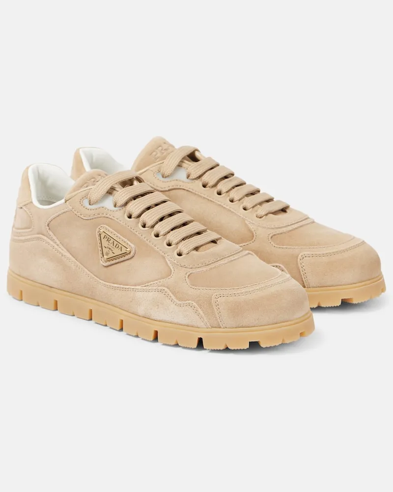 Prada Sneakers Trail in suede Beige