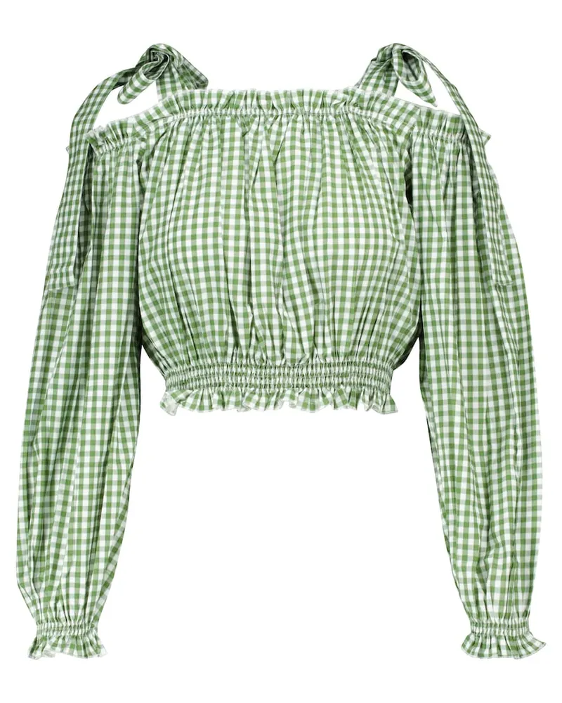 Alexandra Miro Blusa a quadretti in cotone Verde