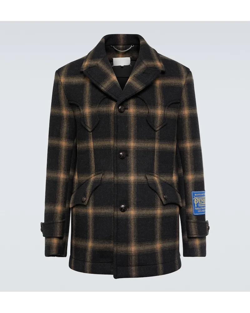Maison Margiela x Pendleton - Giacca in lana a quadri Nero
