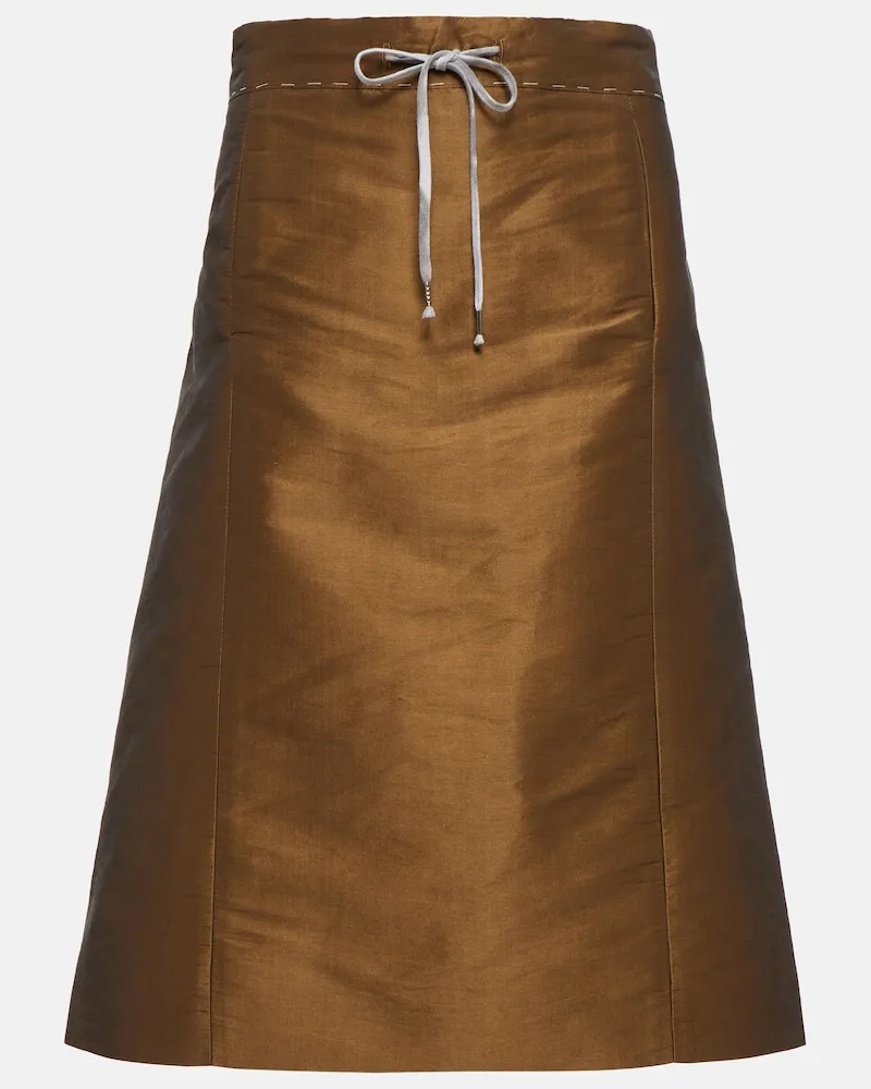 Maison Margiela Gonna midi in raso di misto seta Nero