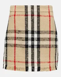 Burberry Minigonna in misto cotone Burberry Check Beige