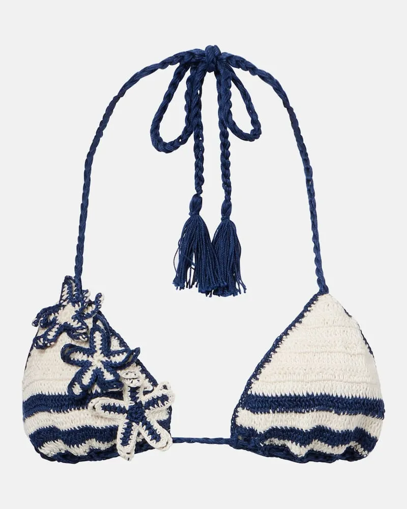 Anna Kosturova Top bikini Gabrielle in crochet Blu