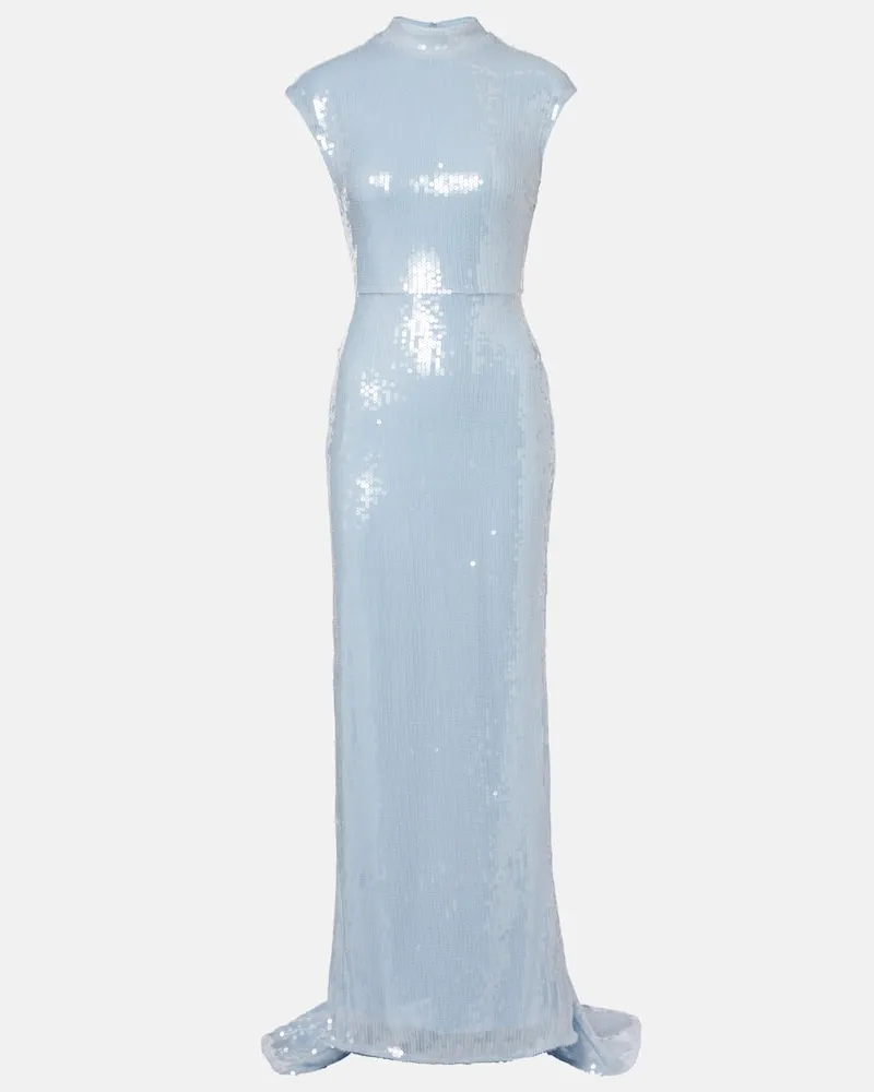 ROTATE Birger Christensen Abito lungo con paillettes Blu