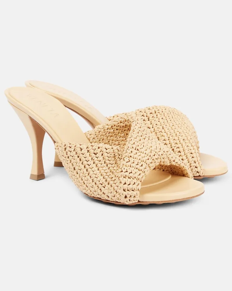 Bottega Veneta Mules Blink 80 in crochet di rafia Beige