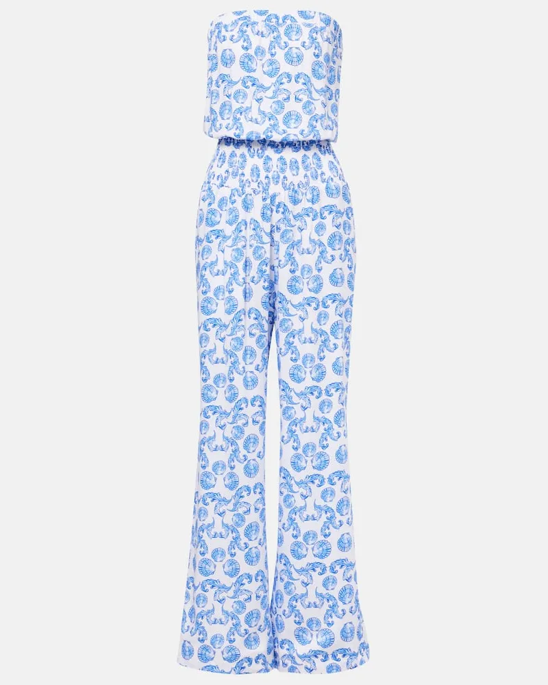 Melissa Odabash Jumpsuit a fascia Naomi in cotone Blu