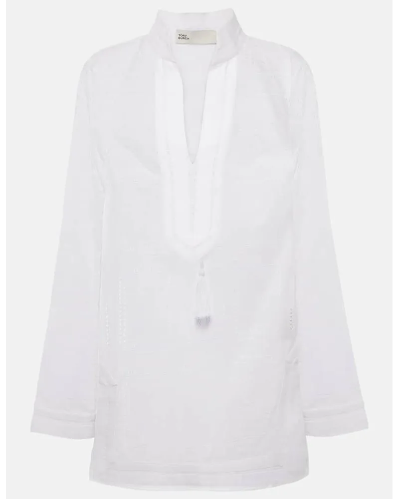 Tory Burch Tunica in cotone Bianco