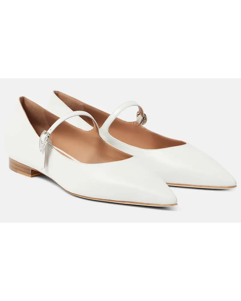 Malone Souliers x Tabitha Simmons - Ballerine Kate in pelle Bianco