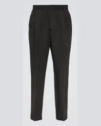 Dries van Noten Pantaloni regular in lino e cotone Nero