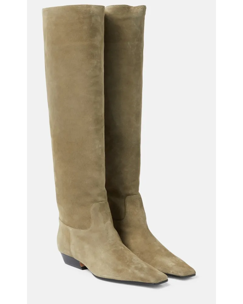 KHAITE Stivali Marfa in suede Beige