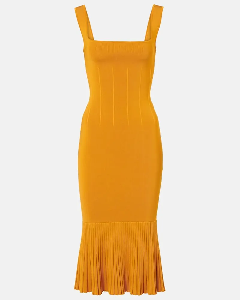GALVAN Abito midi Atalanta in maglia Arancione