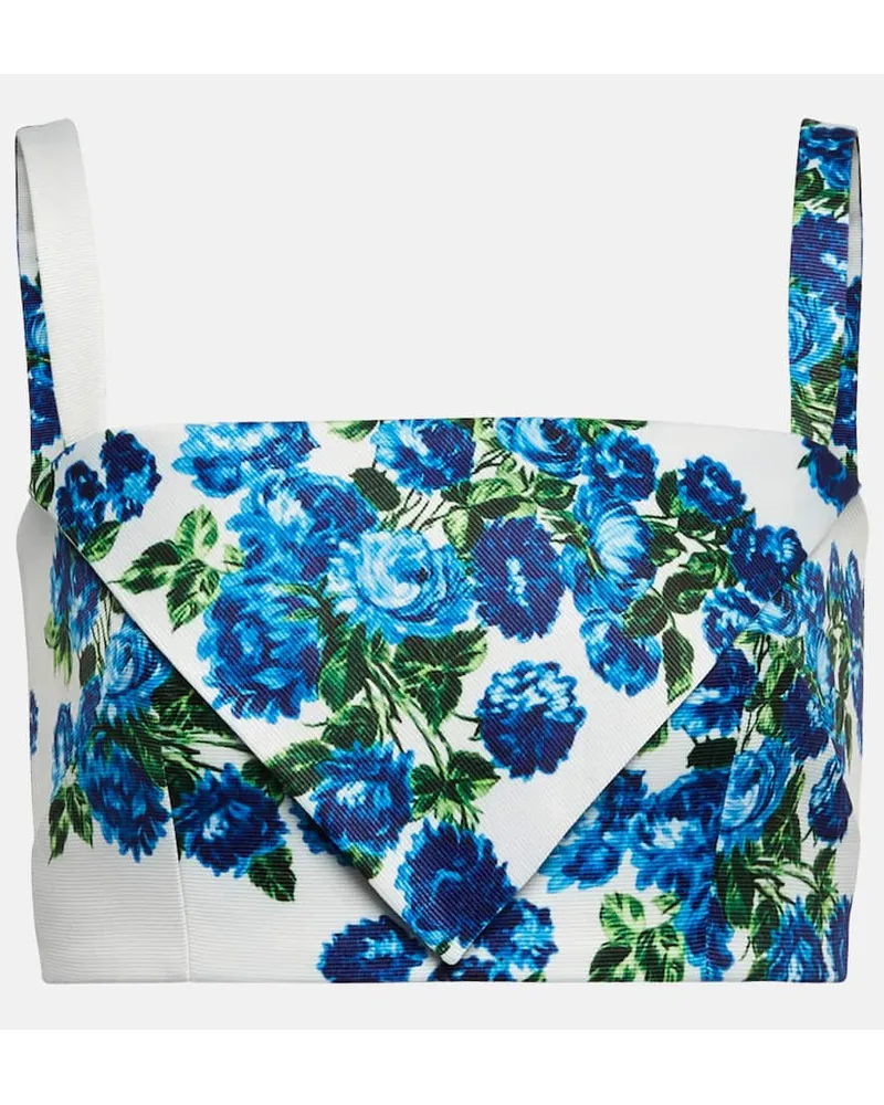 EMILIA WICKSTEAD Top cropped Zori con stampa Blu