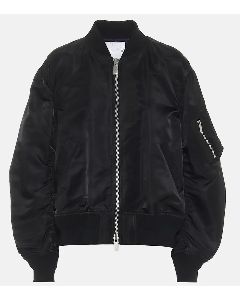 Sacai Bomber in nylon Nero