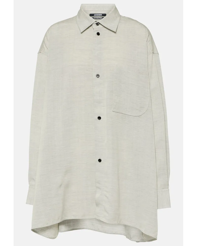 Jacquemus Camicia oversize Poche Grigio