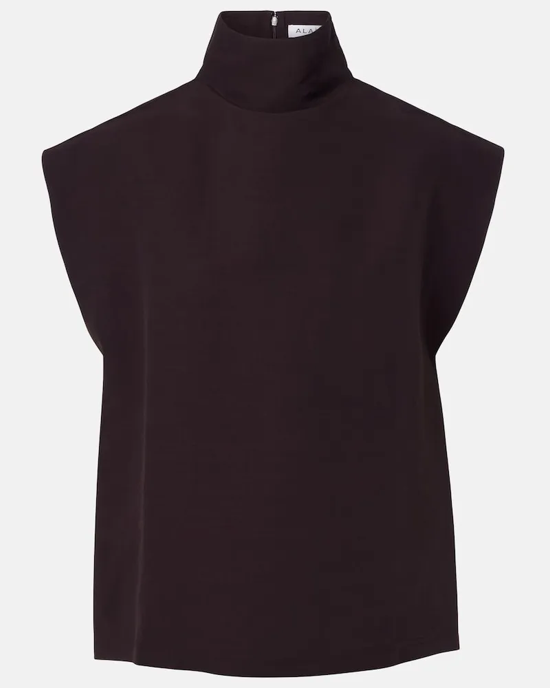 Alaïa AlaÃ¯a Top in popeline Marrone