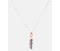 Collana One of a Kind in oro rosa 18kt con diamanti, zaffiro e opale