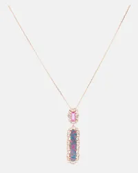 Suzanne Kalan Collana One of a Kind in oro rosa 18kt con diamanti, zaffiro e opale Multicolore