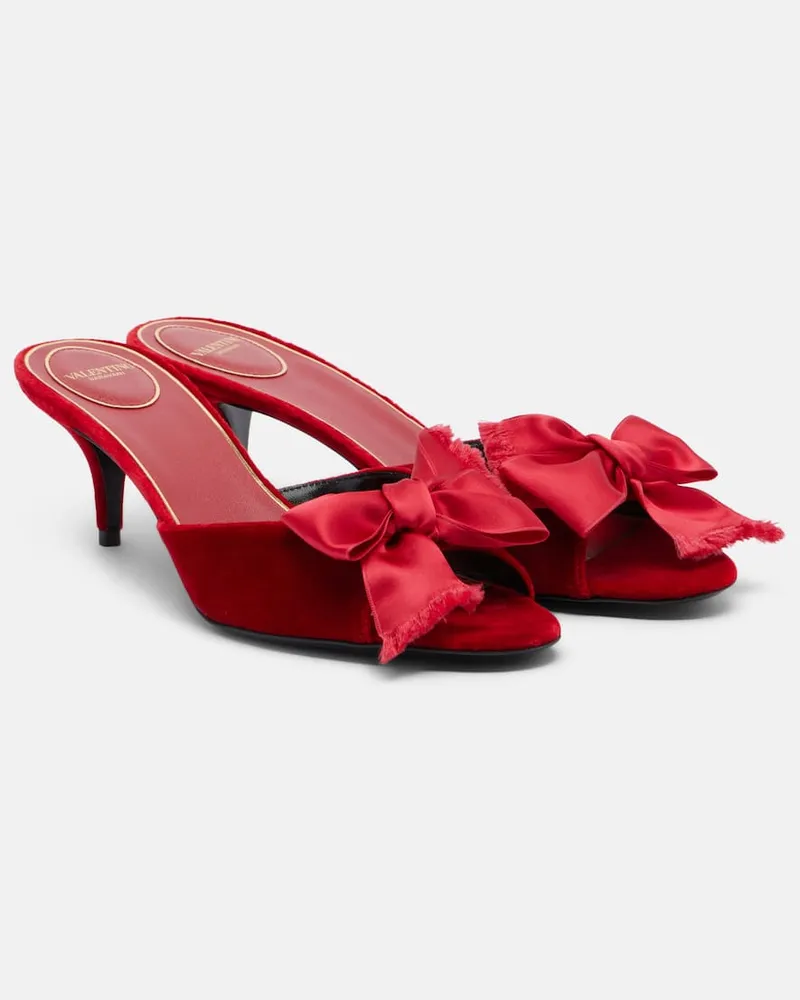 Valentino Garavani Mules Marie A in velluto con fiocco Rosso