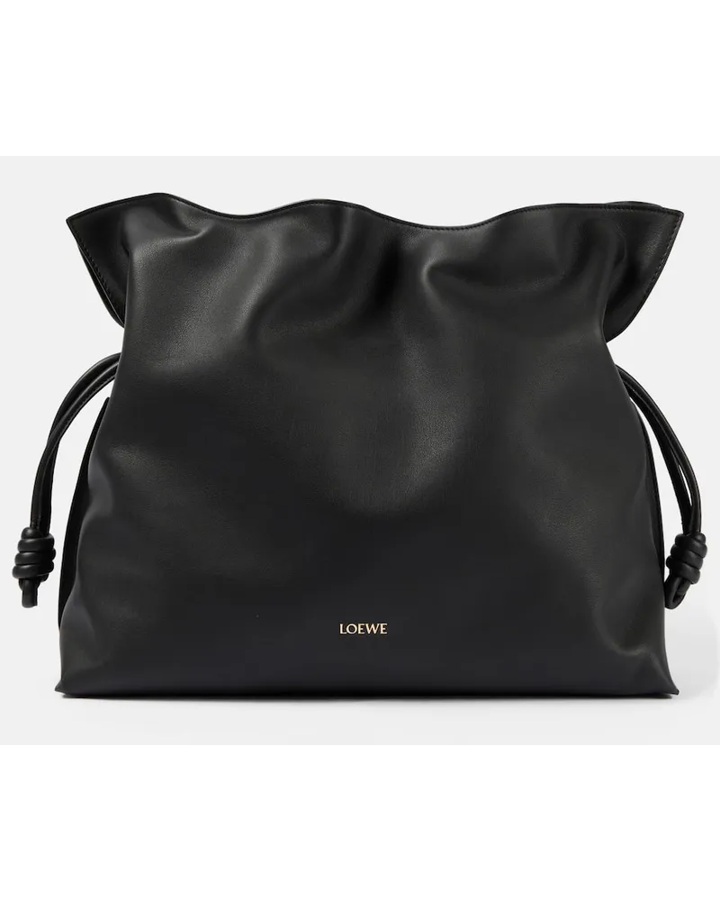 Loewe Clutch Flamenco XL in pelle Nero