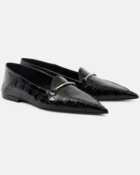 Victoria Beckham Mocassini Morsetto in pelle stampata Nero