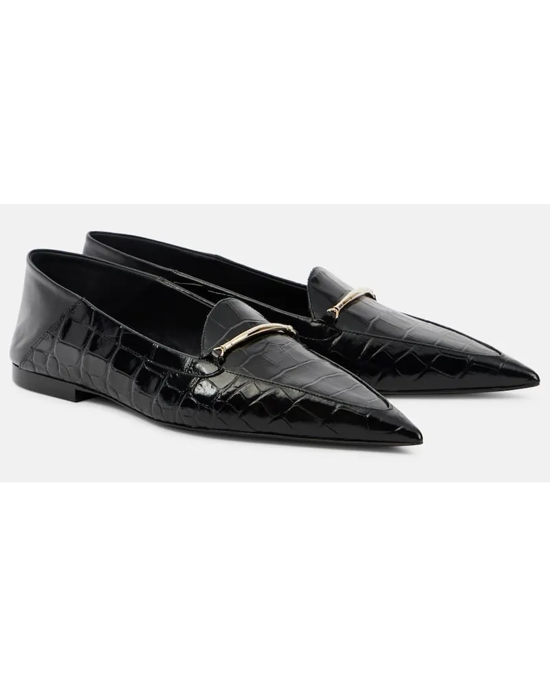 Victoria Beckham Mocassini Morsetto in pelle stampata Nero