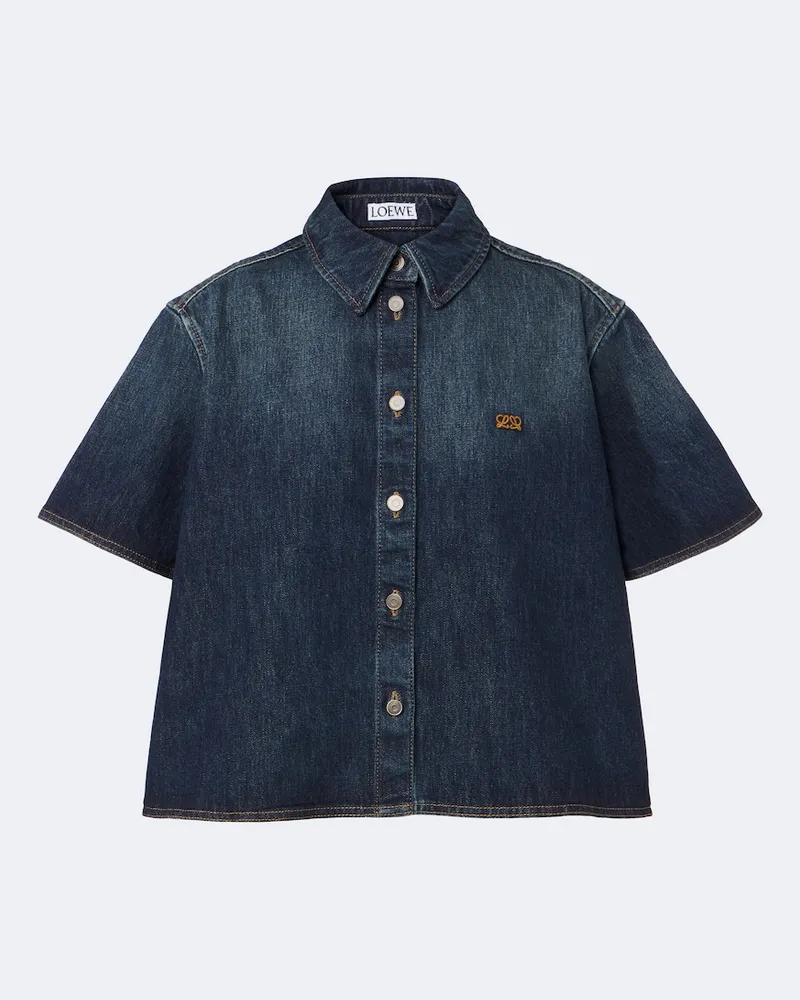 Loewe Camicia di jeans Double L Blu