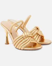 Gianvito Rossi Sandali Ottavia in pelle metallizzata Oro