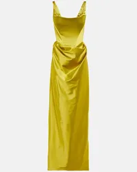 Vivienne Westwood Abito bustier lungo in raso Giallo