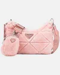 Prada Borsa a spalla in shearling Rosa