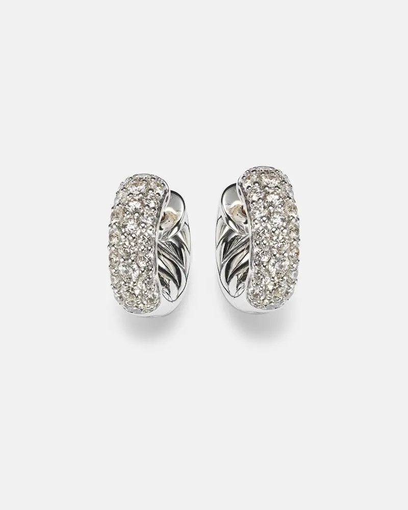 David Yurman Orecchini a cerchio DY Mercerâ¢ Micro con diamanti Argento