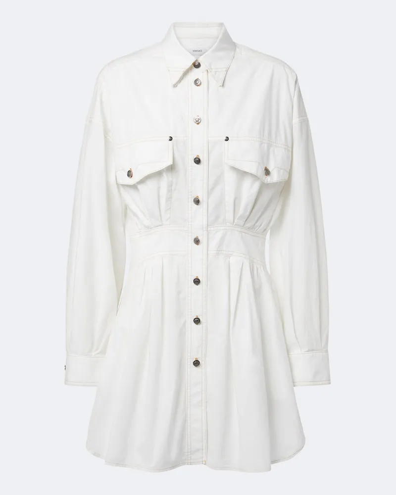Versace Abito chemisier di jeans Bianco