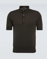 Tom Ford Polo in cashmere e seta Marrone