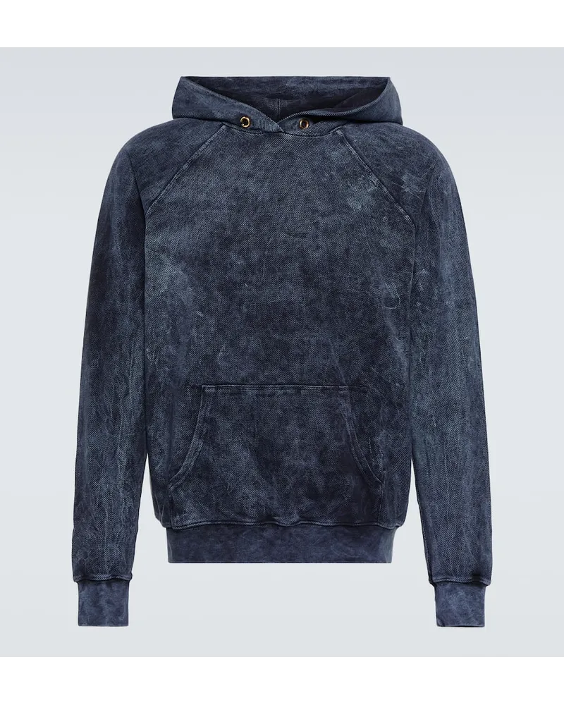 LES TIEN Felpa in cotone con cappuccio Blu