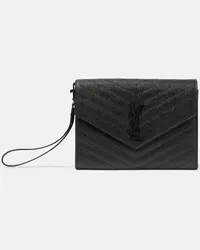 Saint Laurent Clutch Cassandre in pelle matelassé Nero