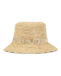 Paco Rabanne Cappello da pescatore in rafia Beige