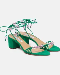 Aquazzura Sandali Very Maui 50 in suede con perline Multicolore