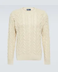 Ralph Lauren Pullover in maglia di misto cotone a trecce Neutro