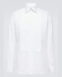 Canali Camicia in cotone con pieghe Bianco