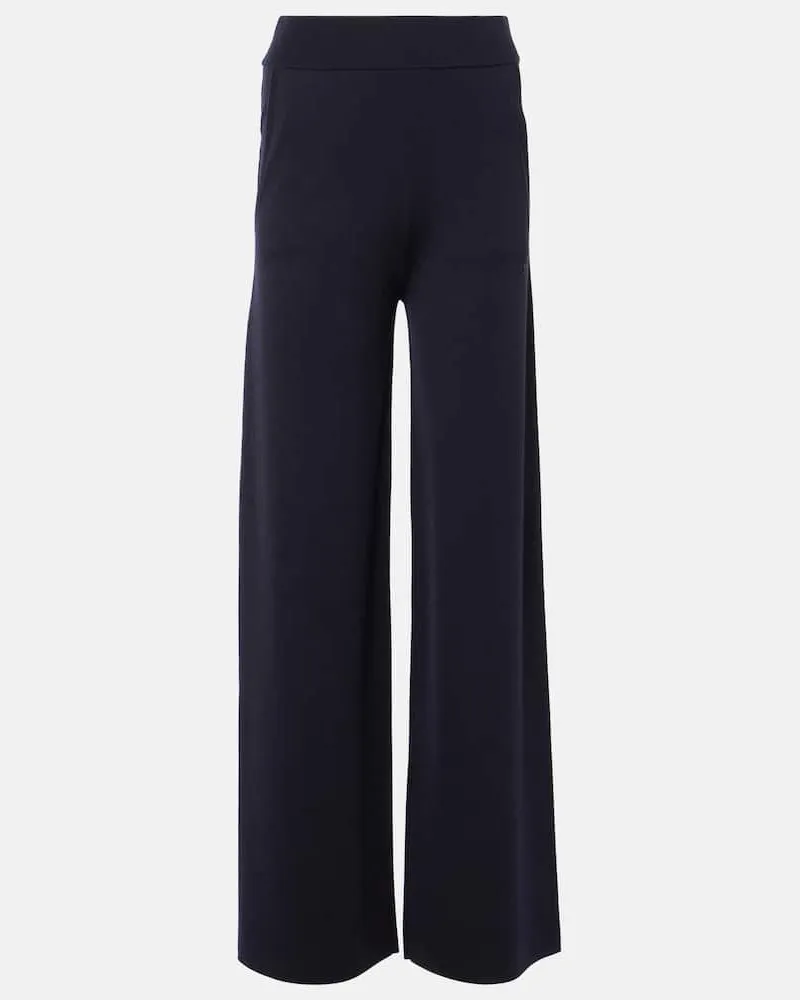 Max Mara Pantaloni a gamba larga Wilma in lana vergine Blu