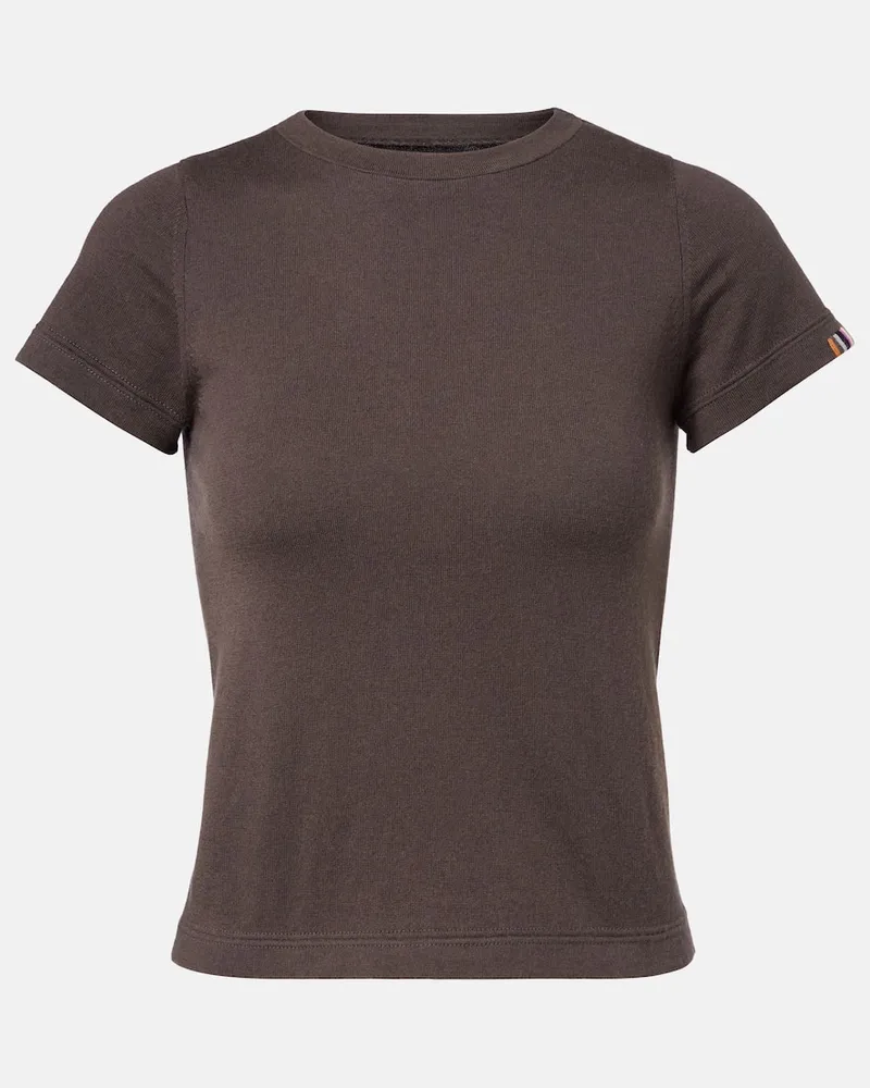 extreme cashmere T-shirt NÂ°292 America in cotone e cashmere Marrone