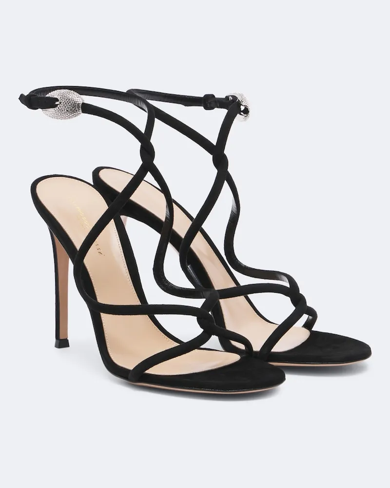 Gianvito Rossi Sandali Jungle Mamba in suede Nero
