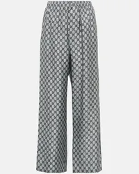 Gucci Pantaloni a gamba larga in twill GG Blu