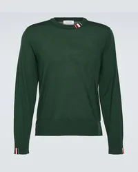 Thom Browne Pullover in jersey di misto lana Verde